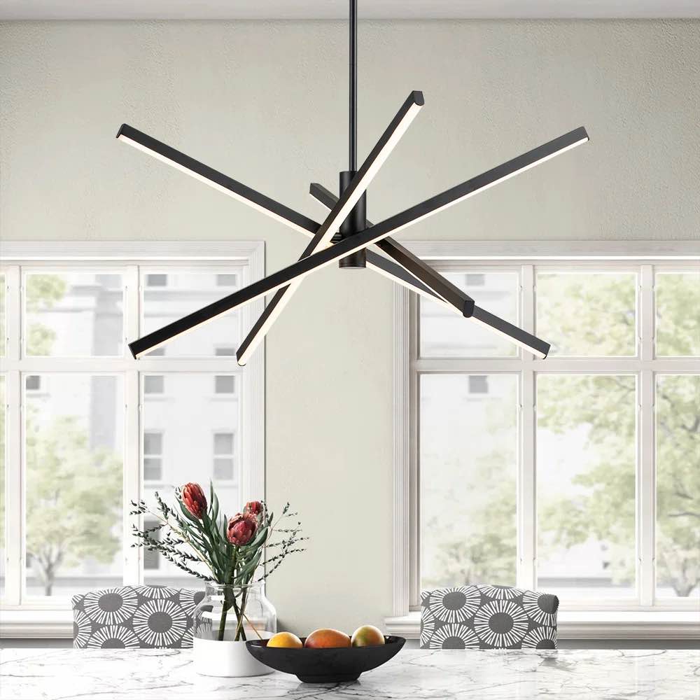 Burcker Aluminum Dimmable LED Modern Linear Chandelier