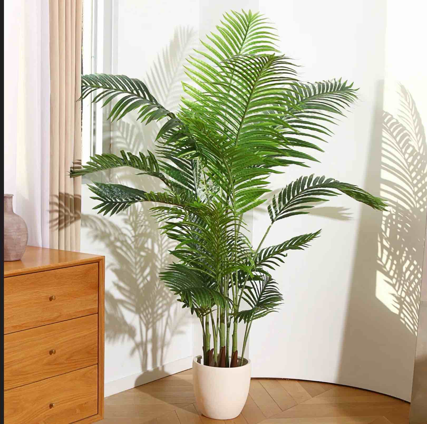 5FT Adcock Artificial UV Resistant Palm Tree in Pot Faux Green Areca Palm Plant, Fake Tree, Set Of 2