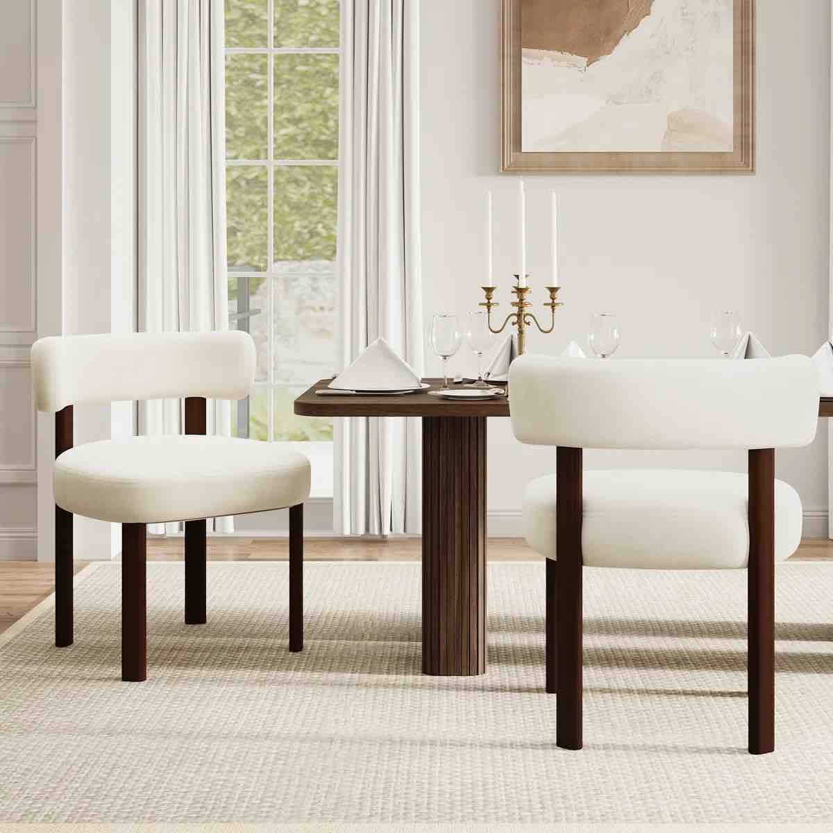 Upholstered Solid Wood Dining Chair Side Chair (Set of 2) By Hokku Designs