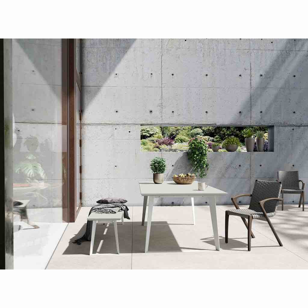 Amsterdam 79in. Outdoor Dining Table in White Sand Concrete