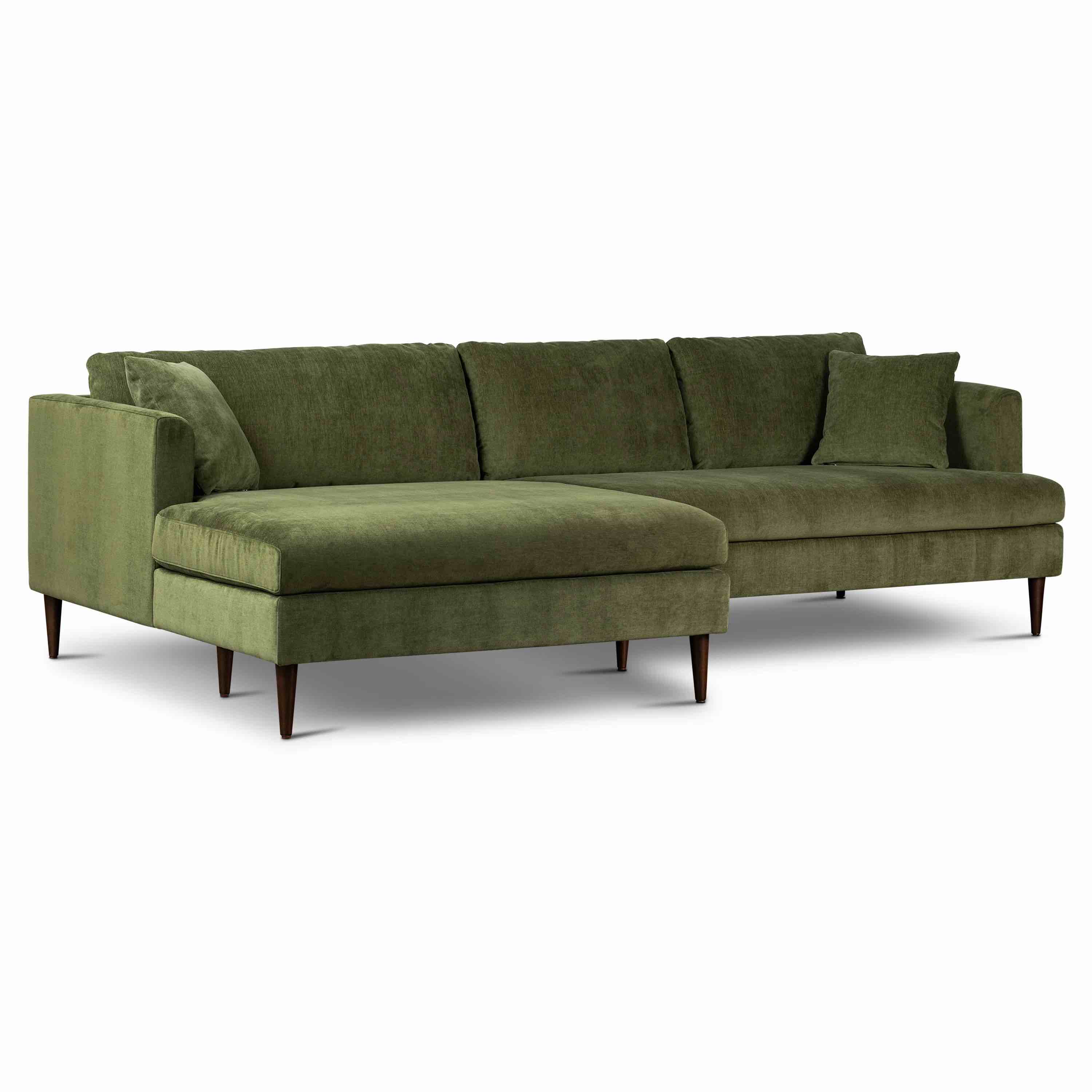 SEE DESCRIPTION Corrigan Studio® Tilica Velvet Sofa Sectional with Extra-Wide Chaise