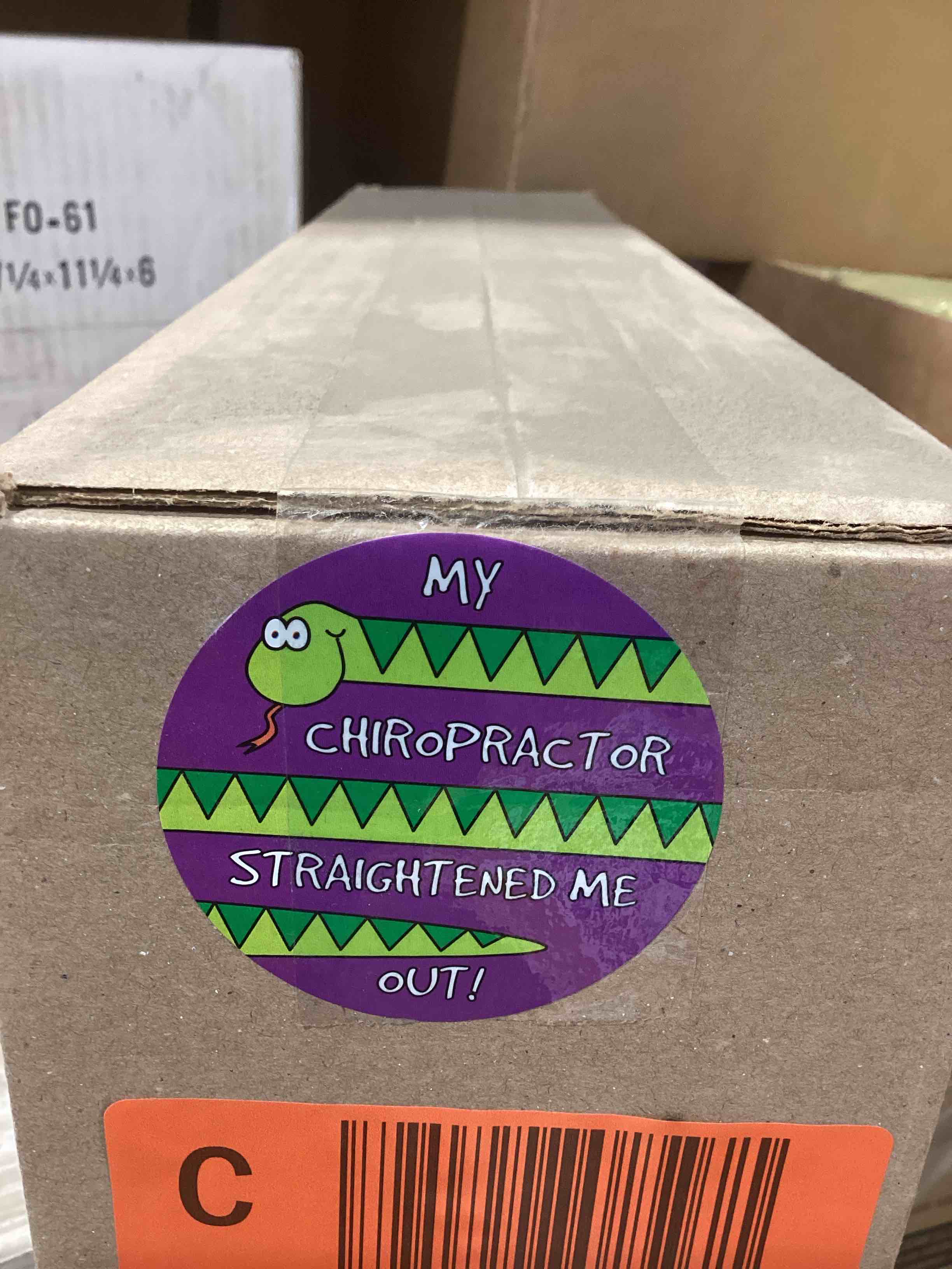 STICKER/ SNAKE STRAIGHTENED OUT (2400 Labels) 525284