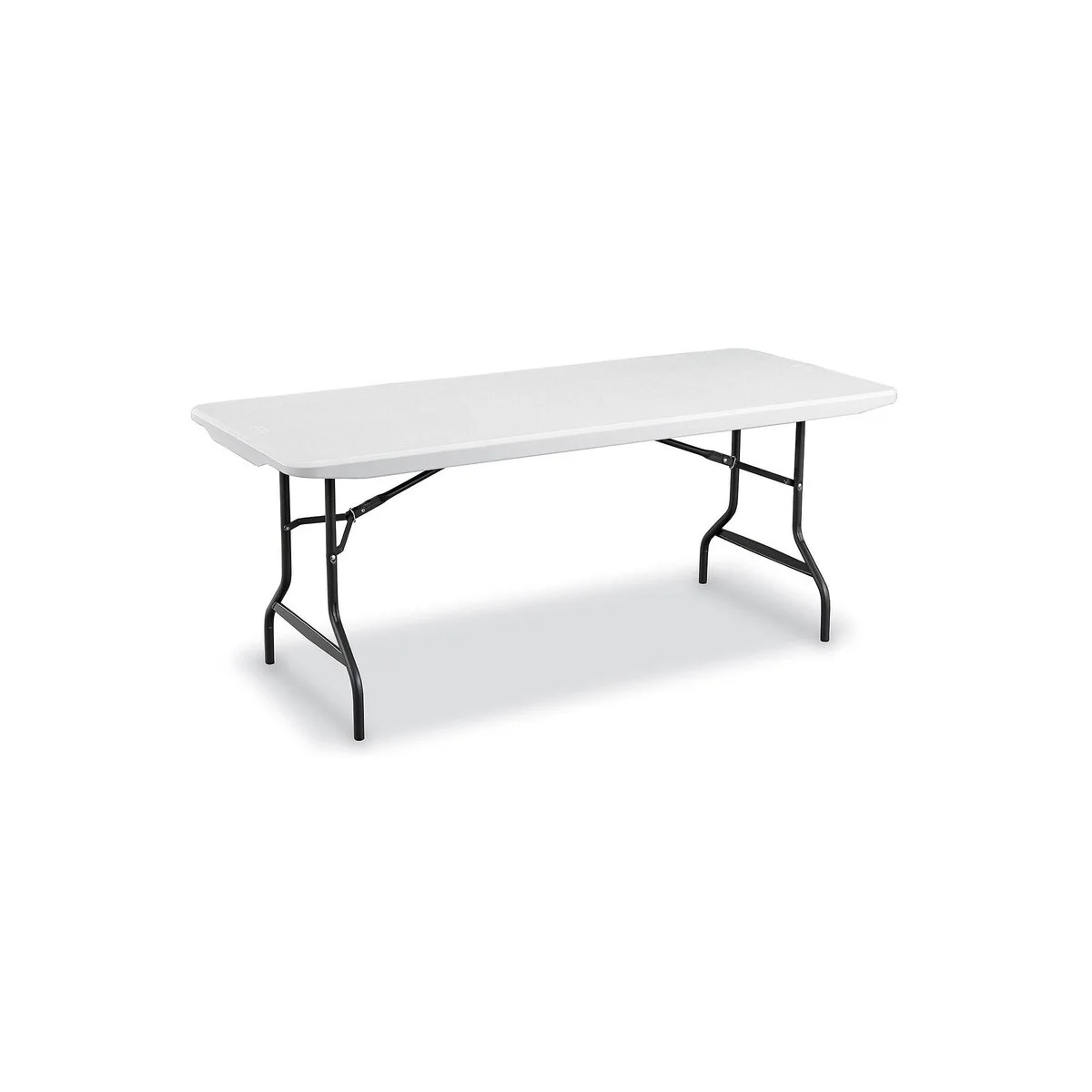 Staples 6' x 29.5" Heavy Duty Plastic Folding Table White Granite (62109)