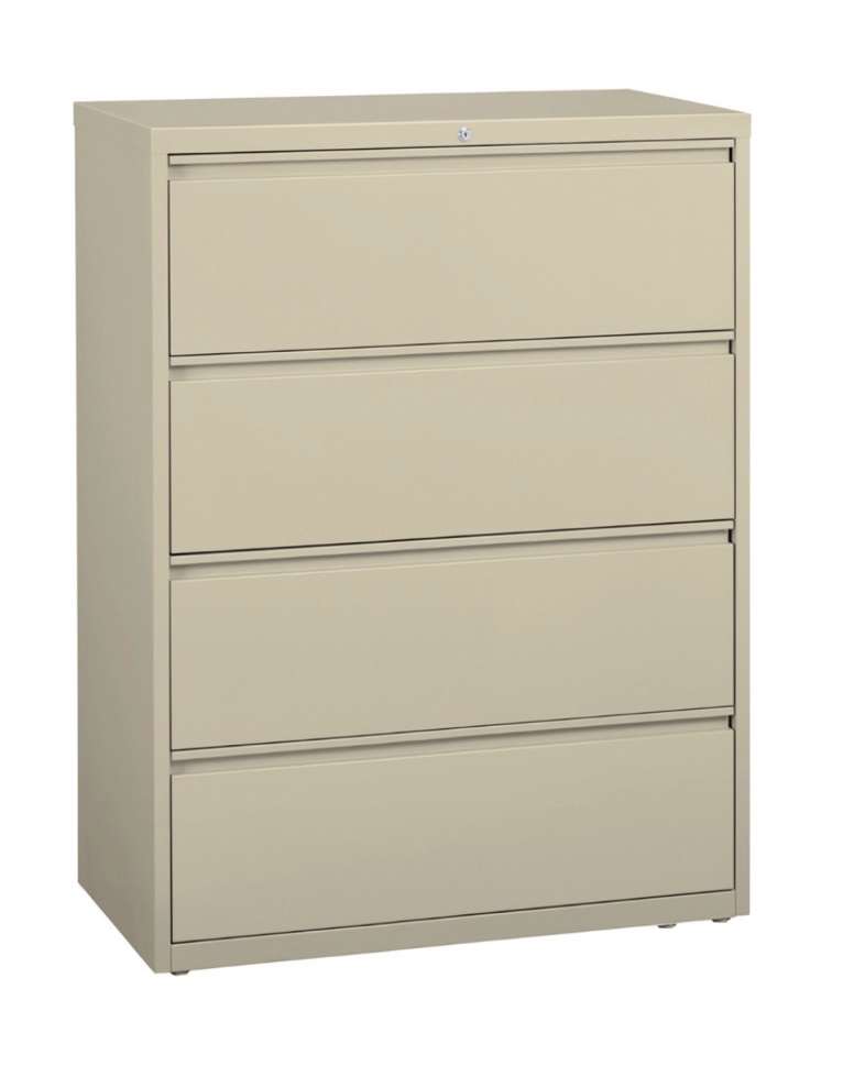 OfficeSource Steel Lateral File Collection 4 Drawer Lateral File Cabinet, 42" Wide