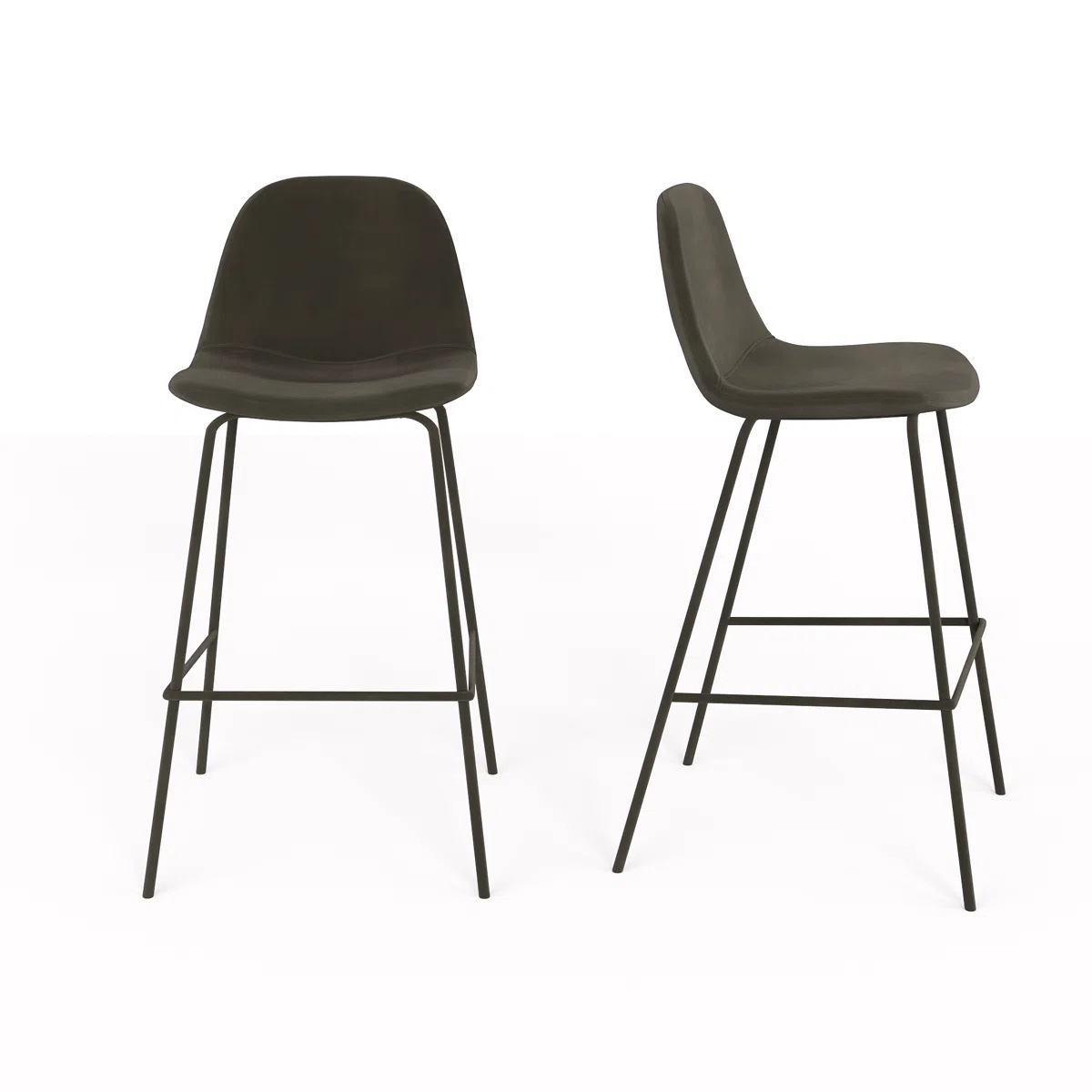 Kody Upholstered Bar & Counter Stool (Set of 2), Smoke