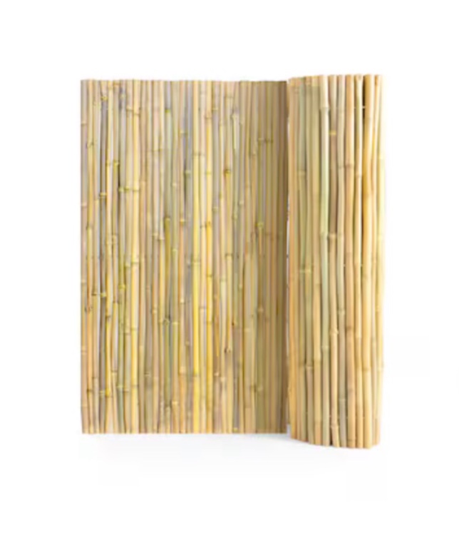 Natural Rolled Bamboo Fence Bamboo 4 ft H X 6 ft L X 0.75 in D