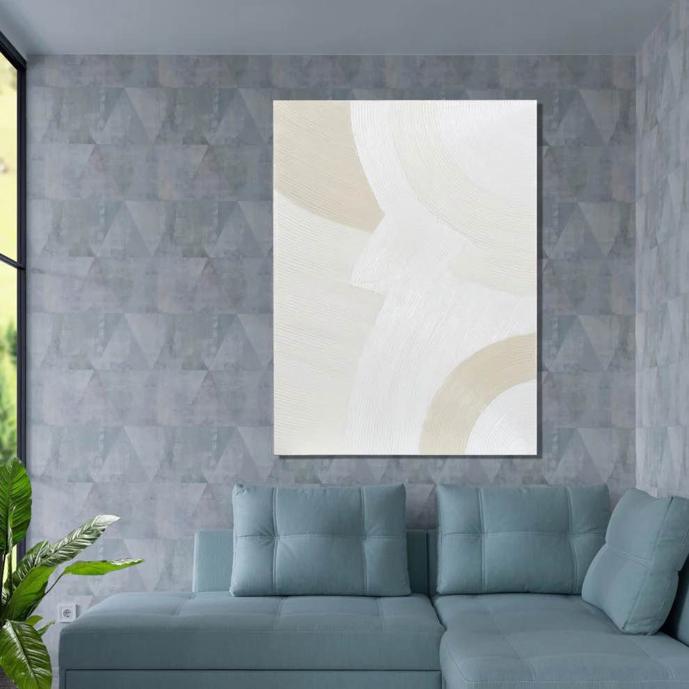 Monochrome Arches II On Canvas Acrylic Paint, 47.24'' H X 35.4'' W