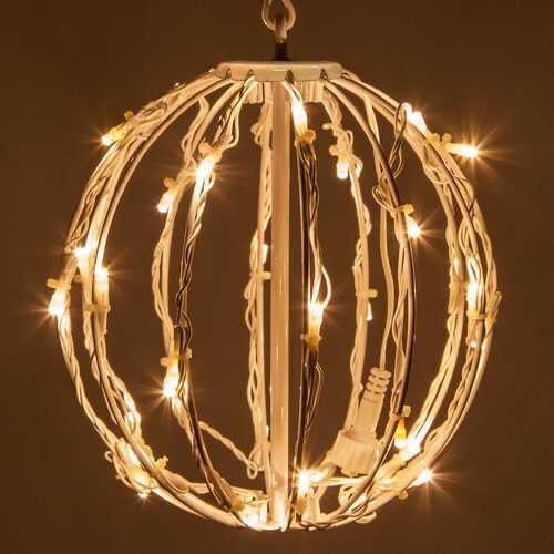 Warm White LED Light Ball, Fold Flat White Frame
