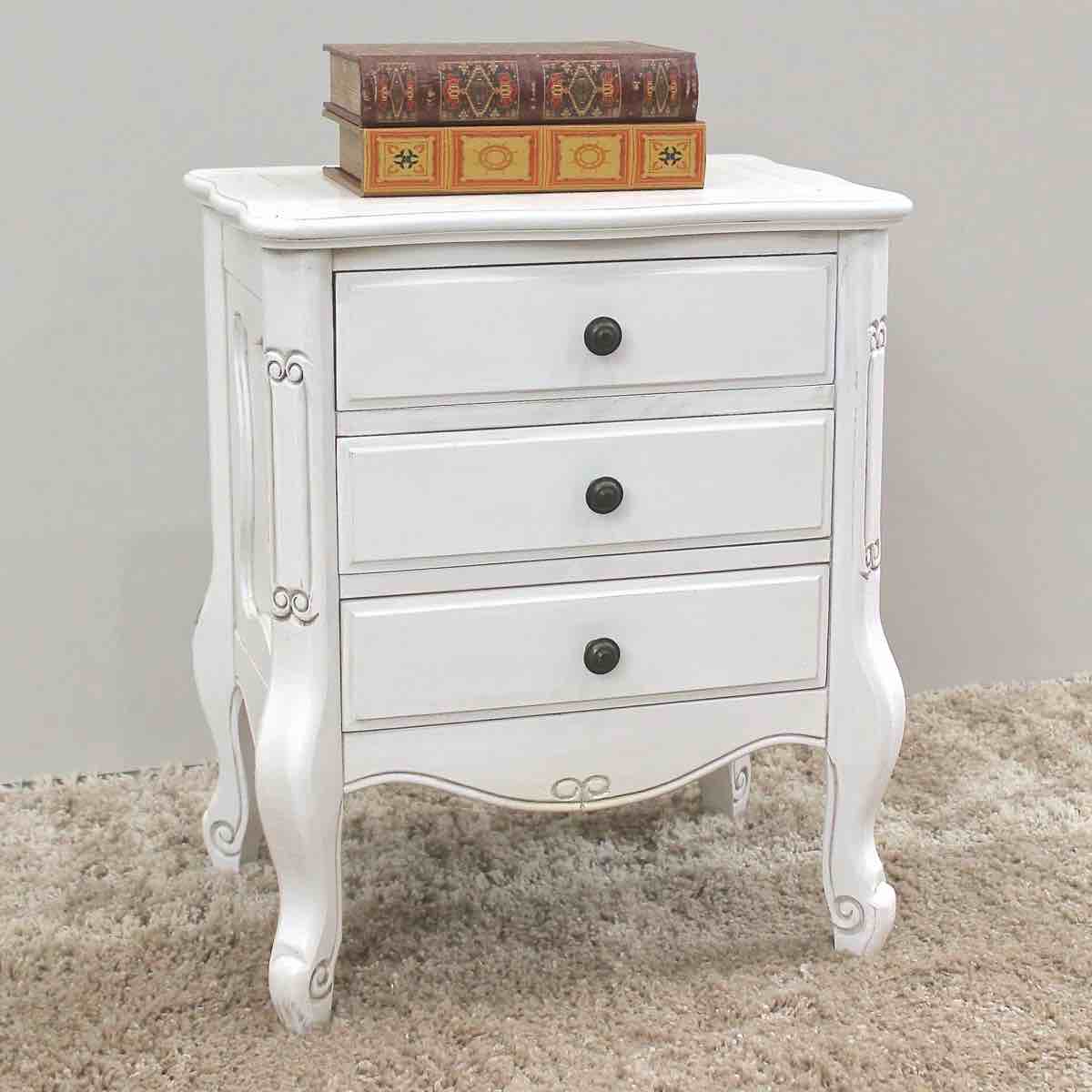 Tercero 20” W Solid Wood Nightstand, Antique White