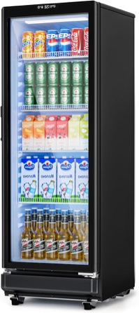 CDR002-7BL-USZX 7 Cu.Ft Commercial Refrigerators, Display Fridge with Locking, Key & LED, Outdoor Beverage Refrigerator with Double-Tempered Glass Door, Beverage Cooler for Bar, Office, Restaurant