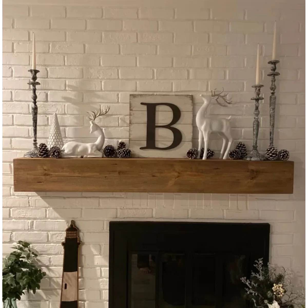 Midwood Rustic XL Fireplace Shelf Mantel, 60 Inch