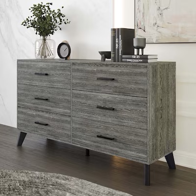ChaletPosh Dark Grey 6 -Drawer Standard dresser