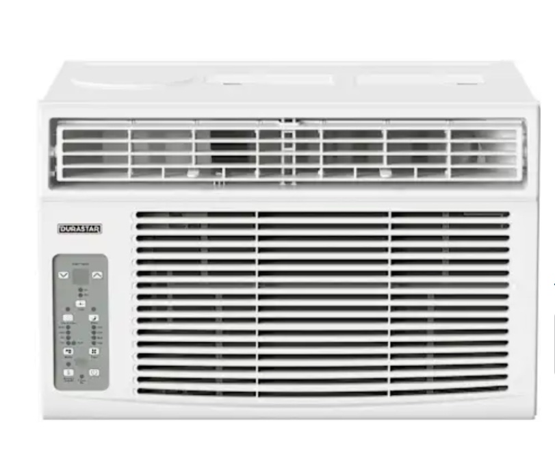 Keystone LCD, KSTAW10CE 10,000 BTU Window Mounted Air Conditioner Star Rating, Follow Me Remote Control, Energy Saver, Sleep Mode, Timer, and Auto-Restart, 10000, White