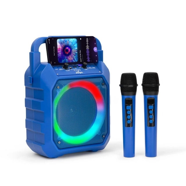 Brands JOYC Mic Drop Karaoke Machine with 2 Wireless Mics & RGB Lights, Choose Color