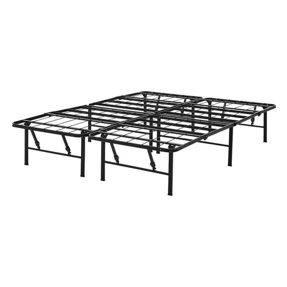 Mainstays 14" High Quad Fold Steel Platform Bed Frame, queen