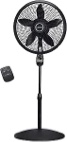 Lasko Oscillating Cyclone Pedestal Fan, Adjustable Height, Timer, Remote Control, 3 Speeds, for Bedroom, Living Room, Home Office, 18", Black, 1843