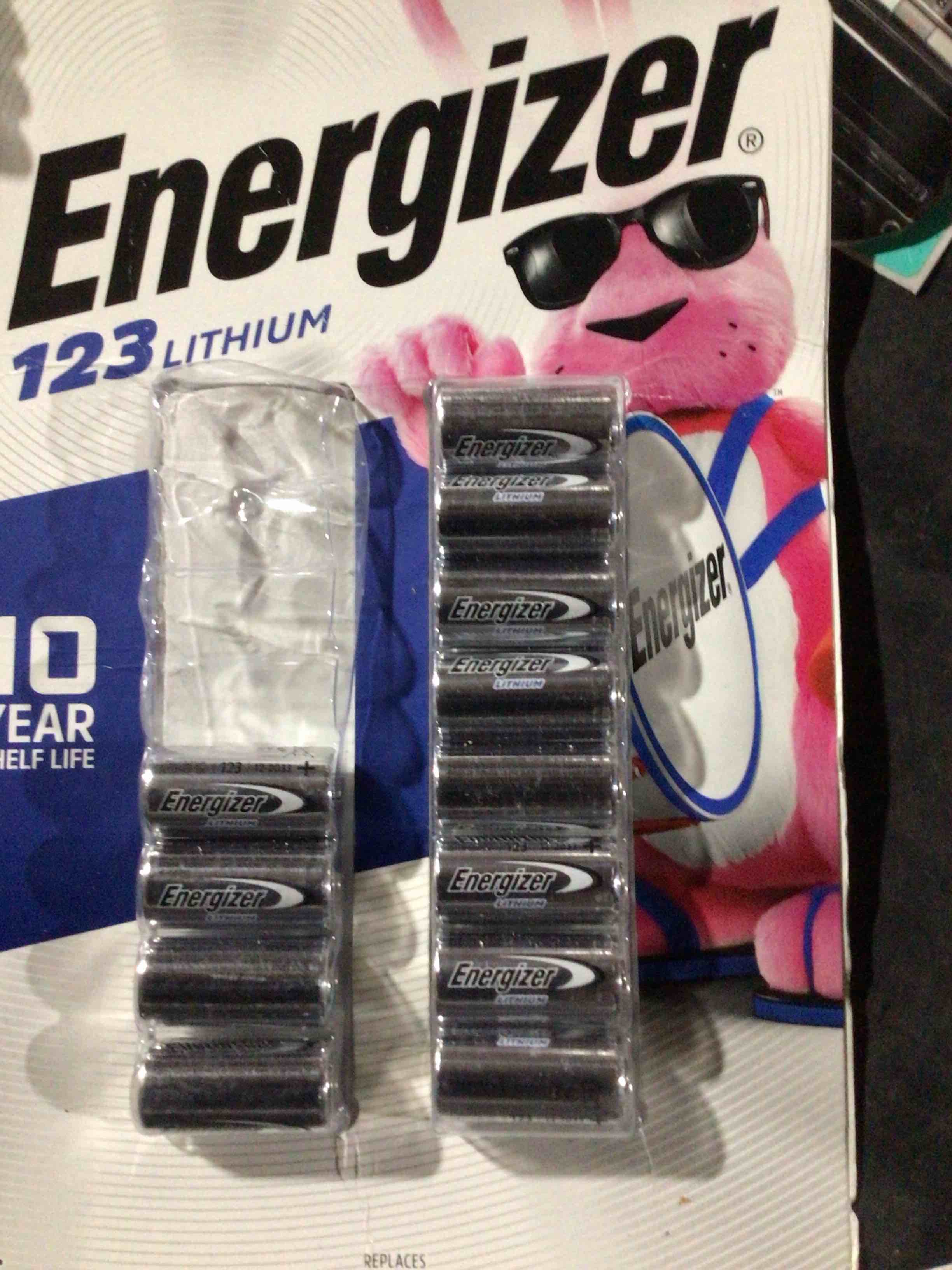 Energizer 123 Lithium Photo Batteries - incomplete 