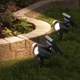 Member's Mark 2-Piece LED Solar Spot Lights - Matte Black