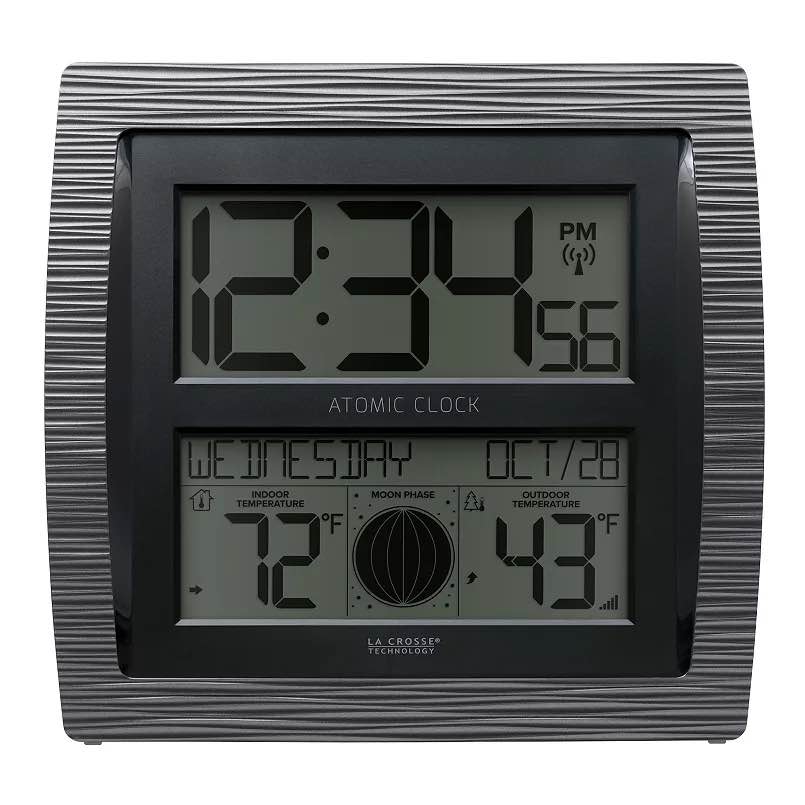 La Crosse Technology Curved Digital Atomic Wall Clock