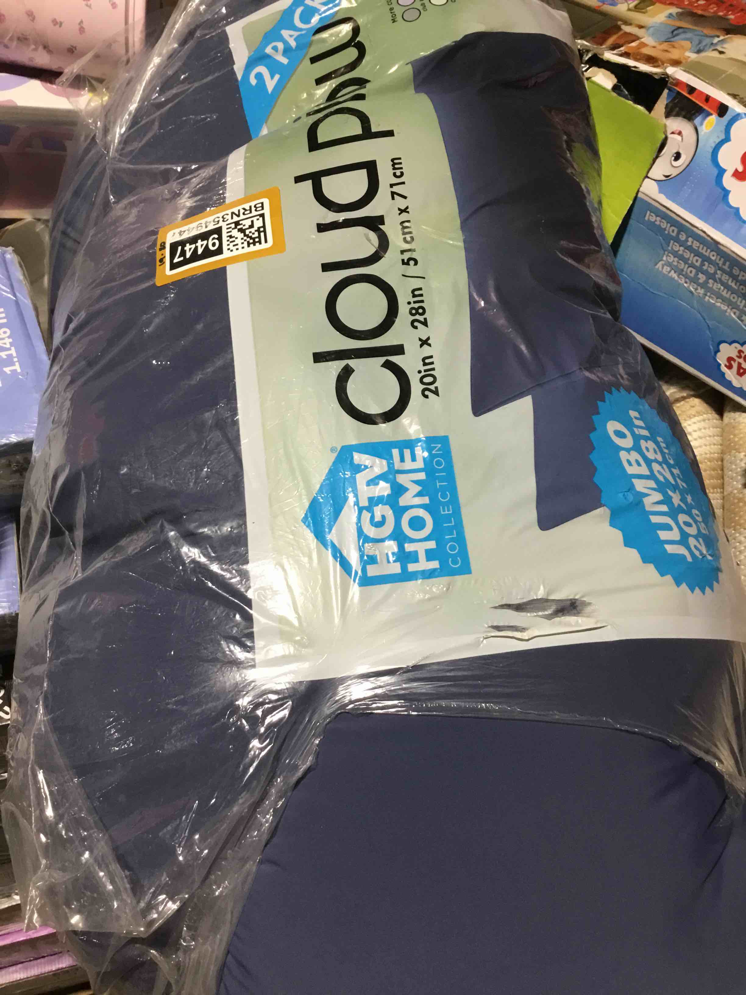 NTBAY Down Alternative Bed Pillows, Queen Size Set of 2, Machine Washable Soft Pillows for Back, Stomach or Side Sleepers, Soft Hotel Collection Pillow for Sleeping, Denim Blue