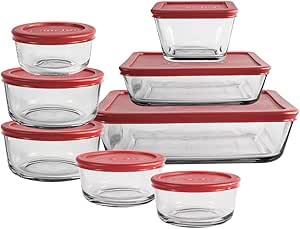 Anchor Hocking 6 Piece Glass Storage Containers with Lids 