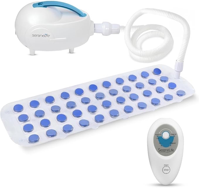 SereneLife Bubble Bath Mat, Bathtub Mat with Air Massage and Remote Control, Waterproof, Non-Slip, Adjustable Bubble Intensity, Aroma Diffuser, 47x14.2 Inch Full Body Spa Massager