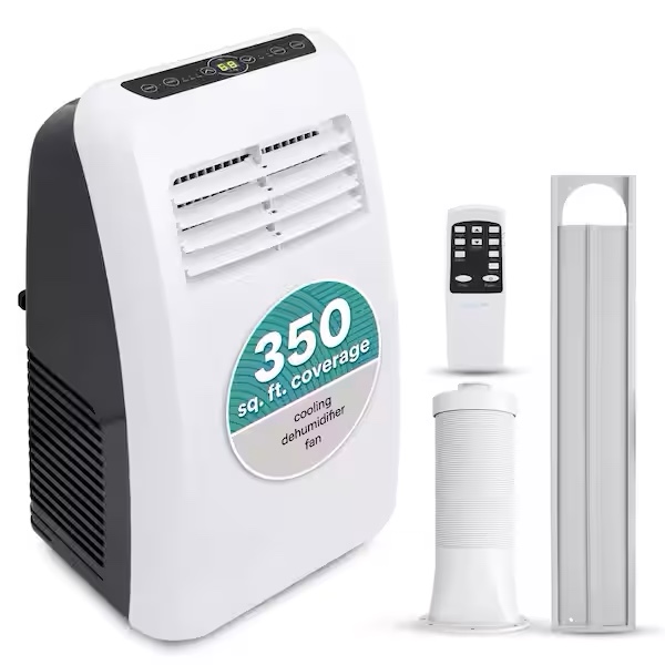 SereneLife SLPAC10 - Portable Air Conditioner - Compact Home A/C Cooling Unit with Built-in Dehumidifier & Fan Modes, Includes Window Mount Kit (10,000 BTU)