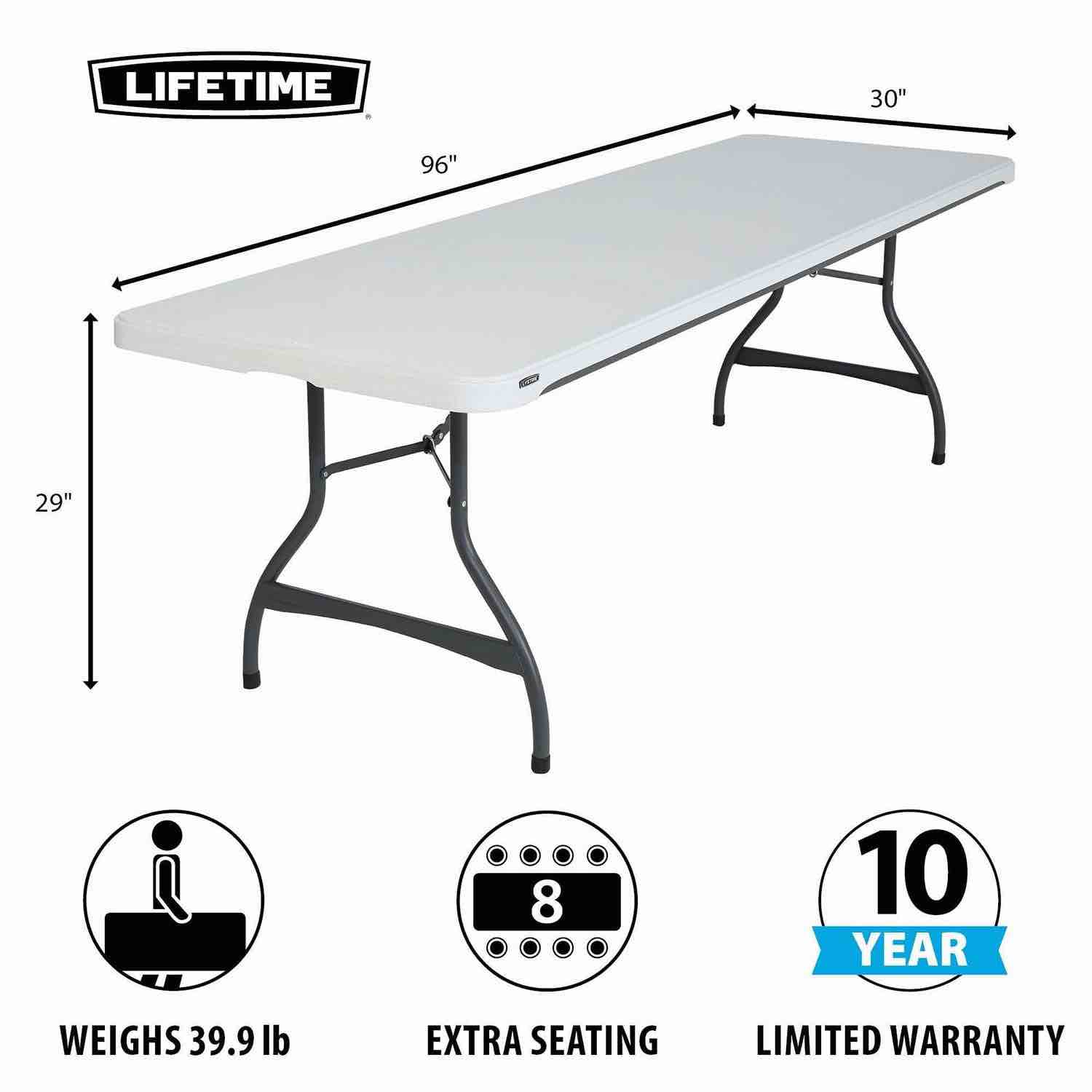 Lifetime 8' Commercial Grade Folding Table