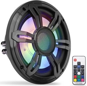 Pyle PLRGSW84BK 8" Slim Marine Subwoofer W/ Rgb Lights