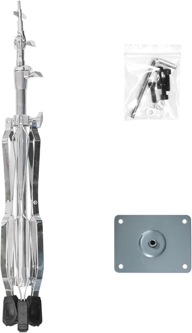 PPS100 Electronic Mounting Stand With Plate, Double Braced Drum Pad Stand For Sample Pad/Multipad Percussion Instruments, Chrome