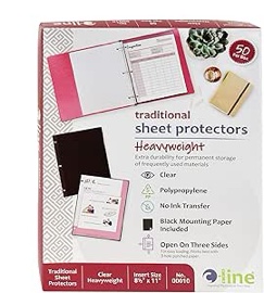 C-Line Traditional Polypropylene Sheet Protector Heavyweight 11 x 8 1/2 50/BX
