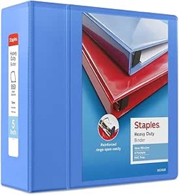 pack of 2 Staples 82659 Heavy Duty 5-Inch 3-Ring View Binder Periwinkle (24701)