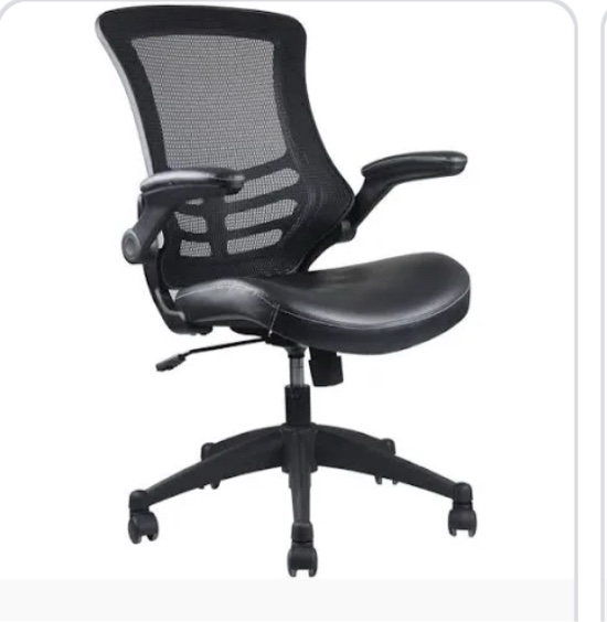 Techni Mobili Mesh Task Office Chair with Flip Up Arms. Color: Black, Mid-Back
