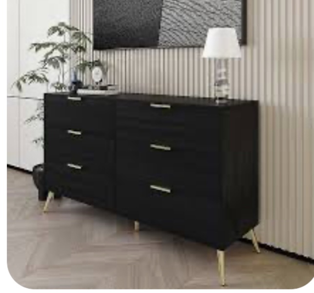 ChaletPosh Black 6 -Drawer Standard dresser