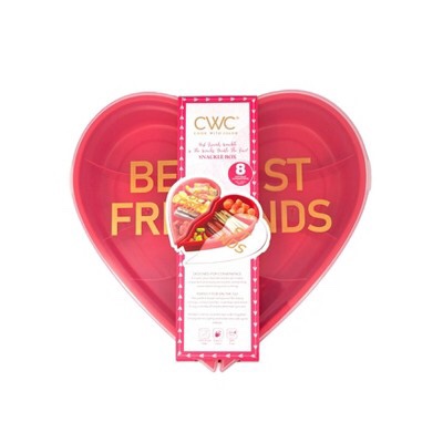 Cook With Color Valentine Best Friends Heart-Shaped Snack Box Red