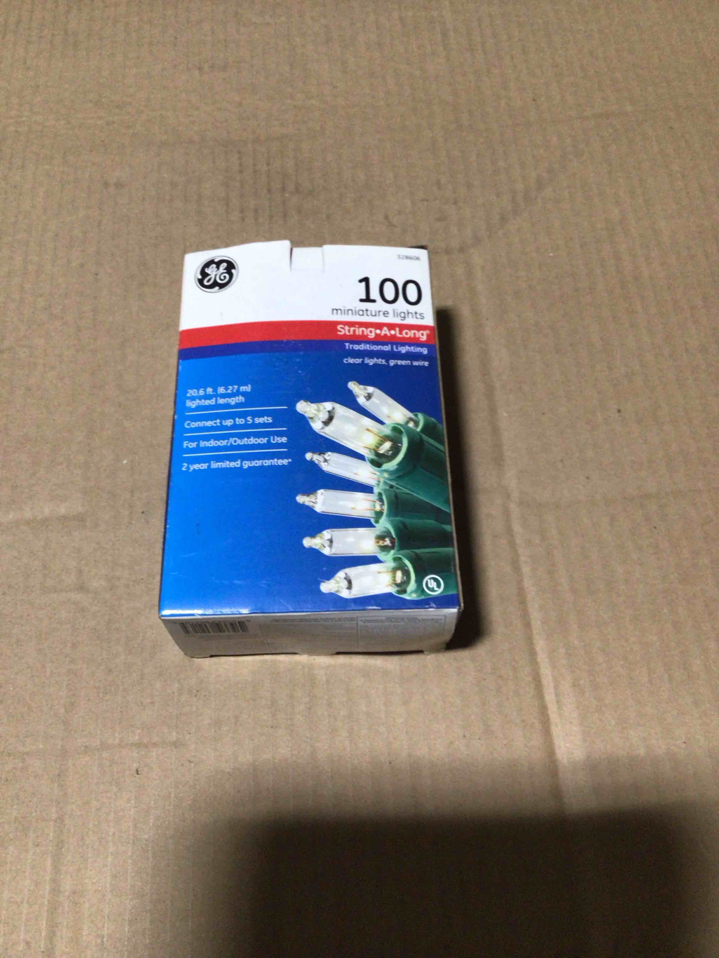 GE 100CT String-A-Long Miniature Christmas Light String Set - Clear