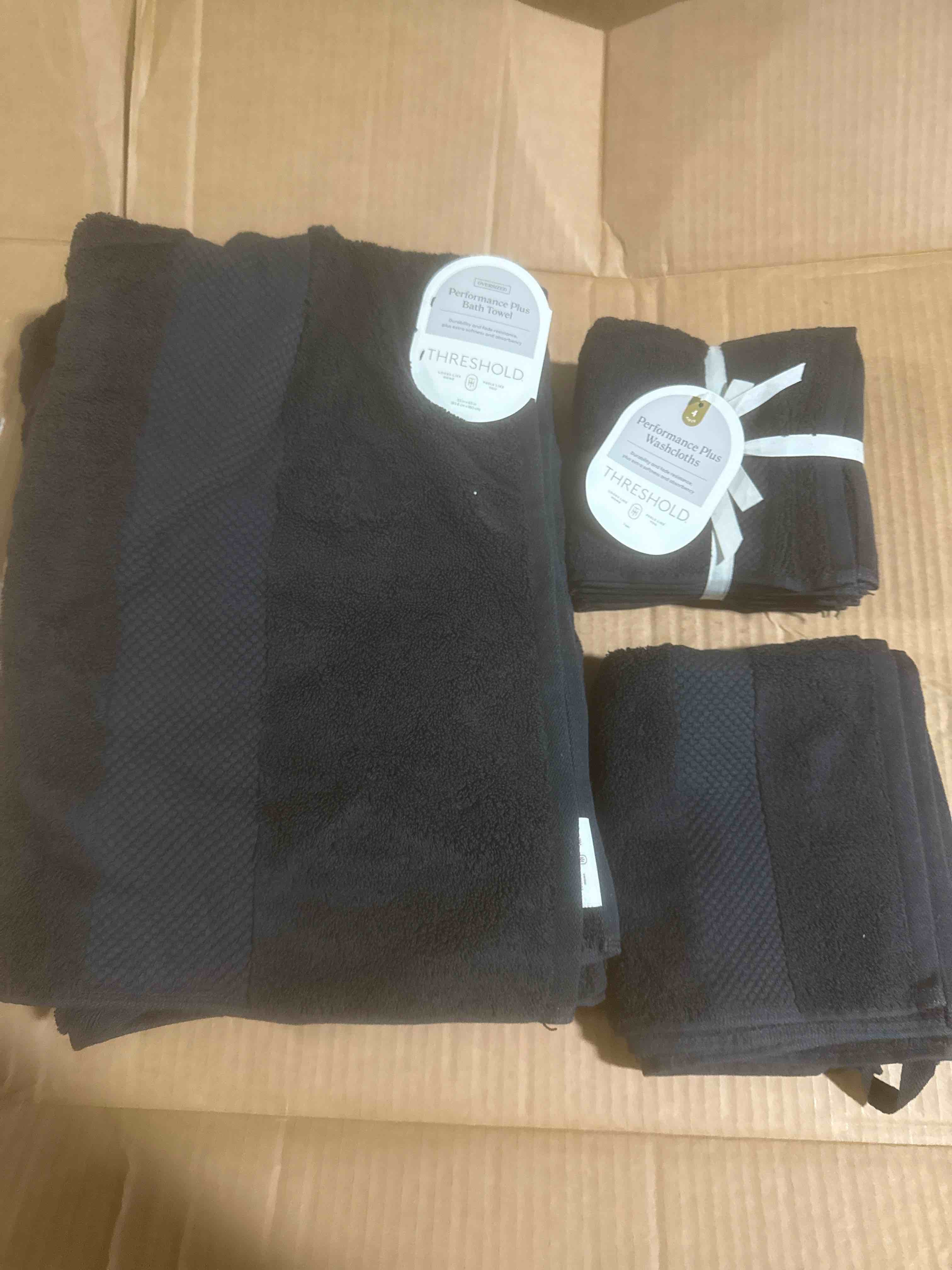 threshold bath towel, wash cloths and hand towel black
