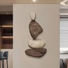 32" Large Stone Shape Japandi Wall Clock Unique Irregular Home Decor Art Living Room