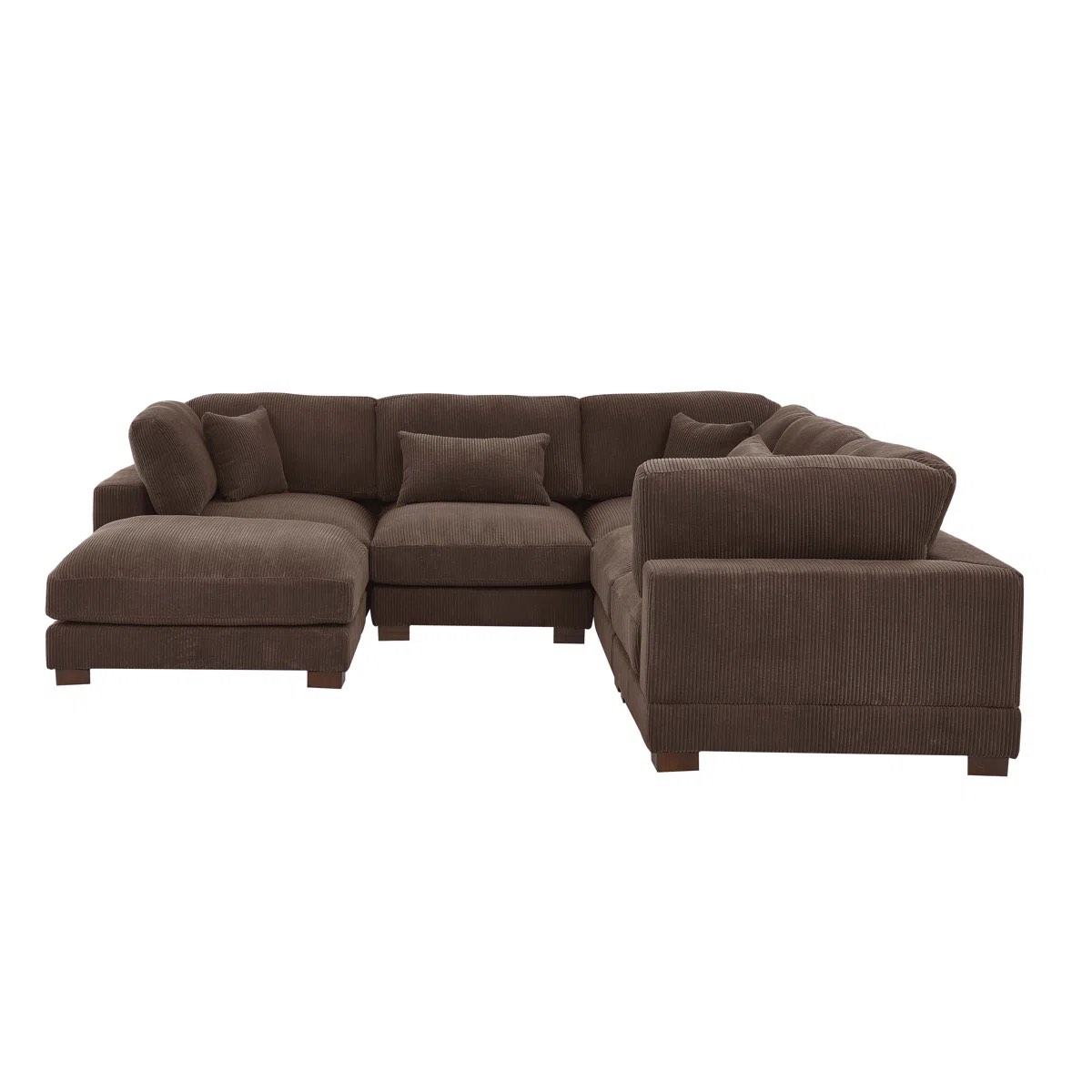 Middale Modular Sectional Body Fabric: Dark Brown Corduroy