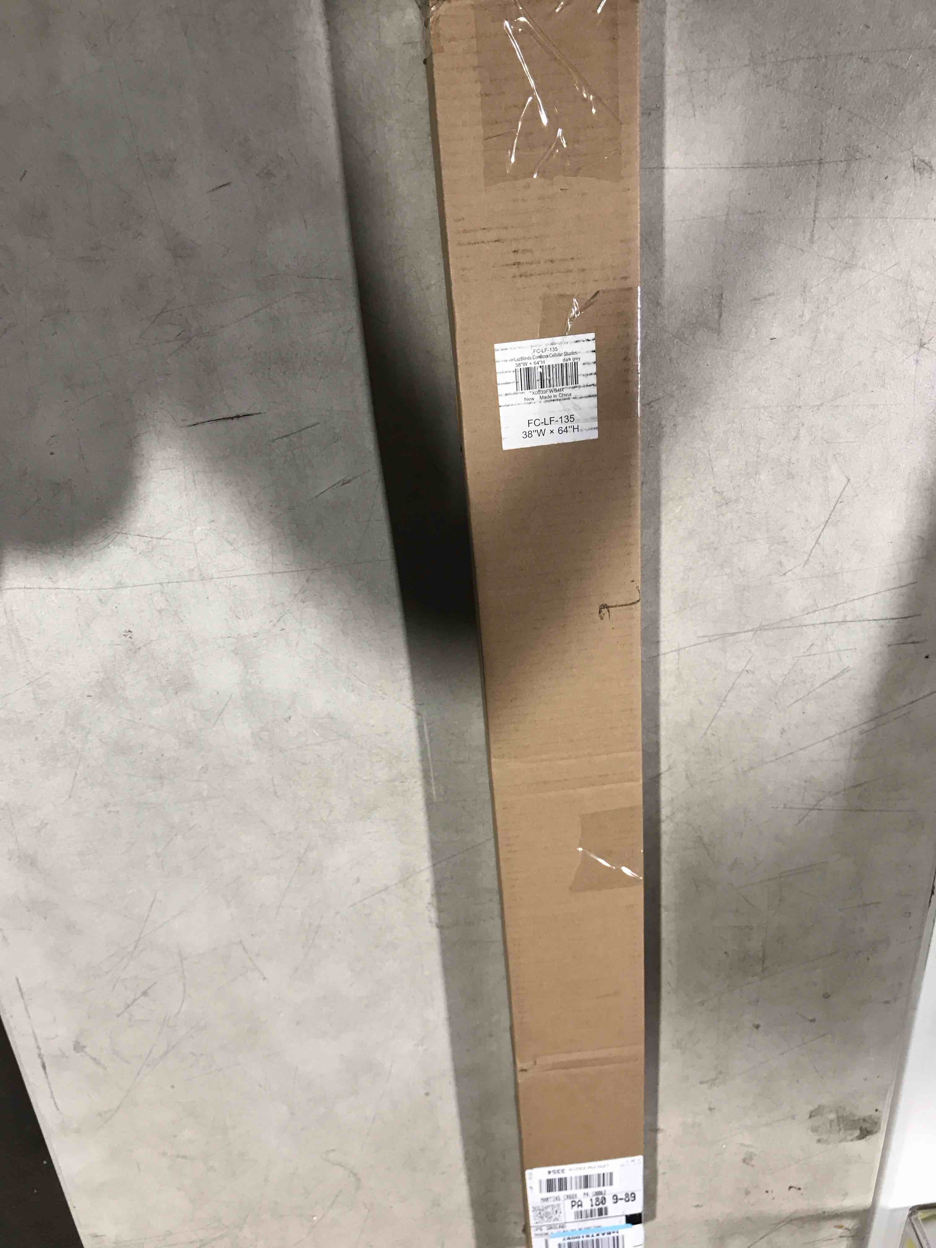 Condition photo showing Good Condition for LazBlinds Cordless Cellular Shades, Light Filtering Honeycomb Shades for Home, Thermal Insulation Noise Reduction Blinds for Windows, 38'' W x 64'' H, Dark Grey Light Filtering-dark Grey 38'' W x 64'' H