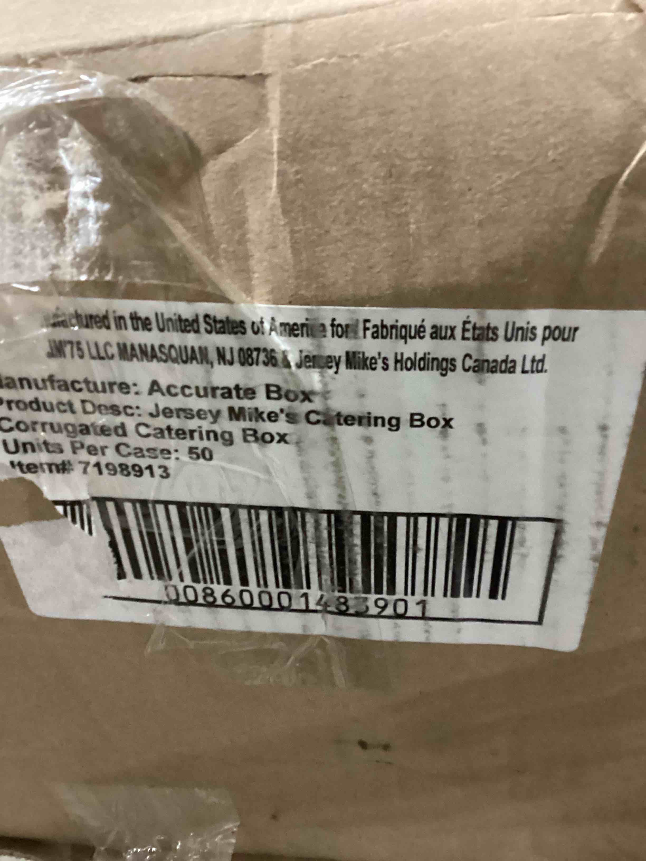 Jersey Mike’s Catering Box Rolling Tray for serving at events 