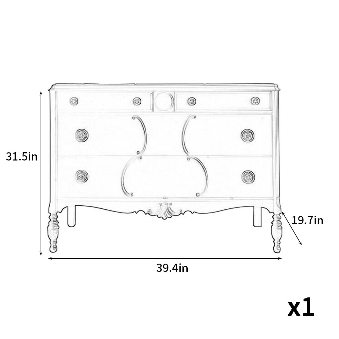 Condition photo showing Good Condition for French Style Retro Romantic Accent Cabinet, beautiful piece with small cosmetic imperfections: scratches on top, paint chipping on front and back (all pictured)
