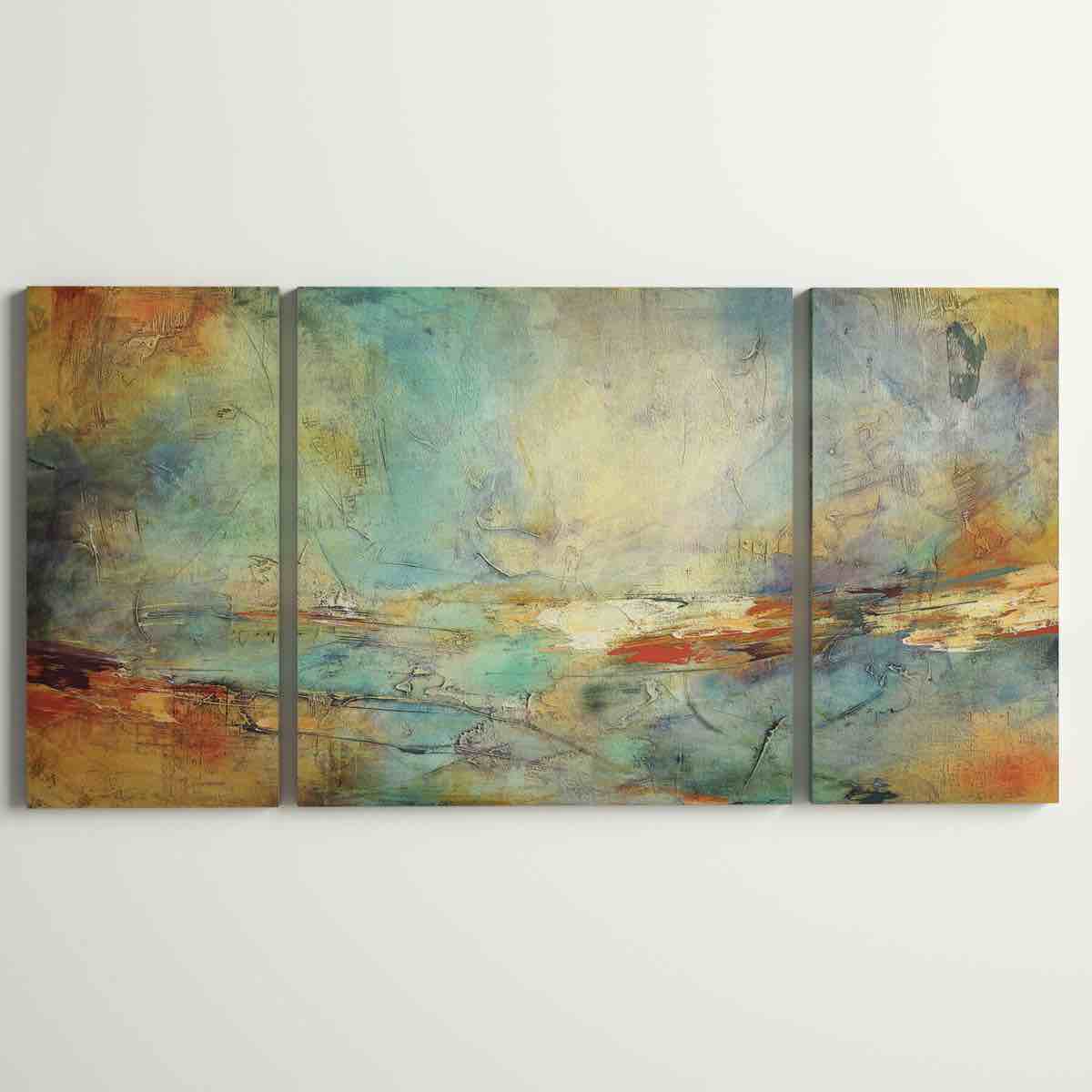 Condition photo showing New/Like New for Eternidad 3 - Pieces, Wall Art 40 x 80. Hanging Hardware not Included