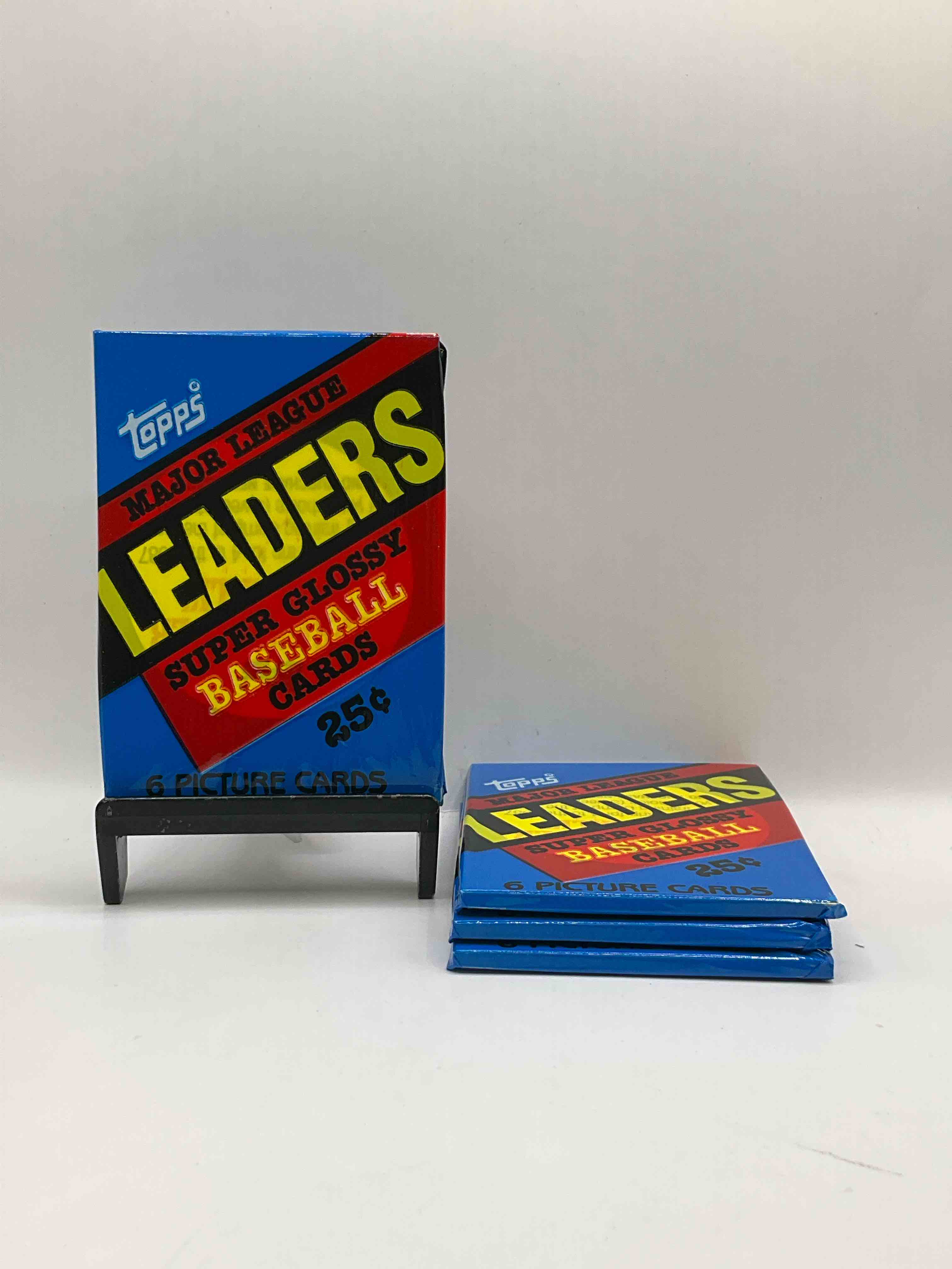 Ultra Rare! 1986 "MLB Leaders" Unopened Miniature Baseball Collectible Card Packs, 6 Cards Per Pack, Direct From Original Retail Case. Super Rare, Impossible To Find! Like New Condition!