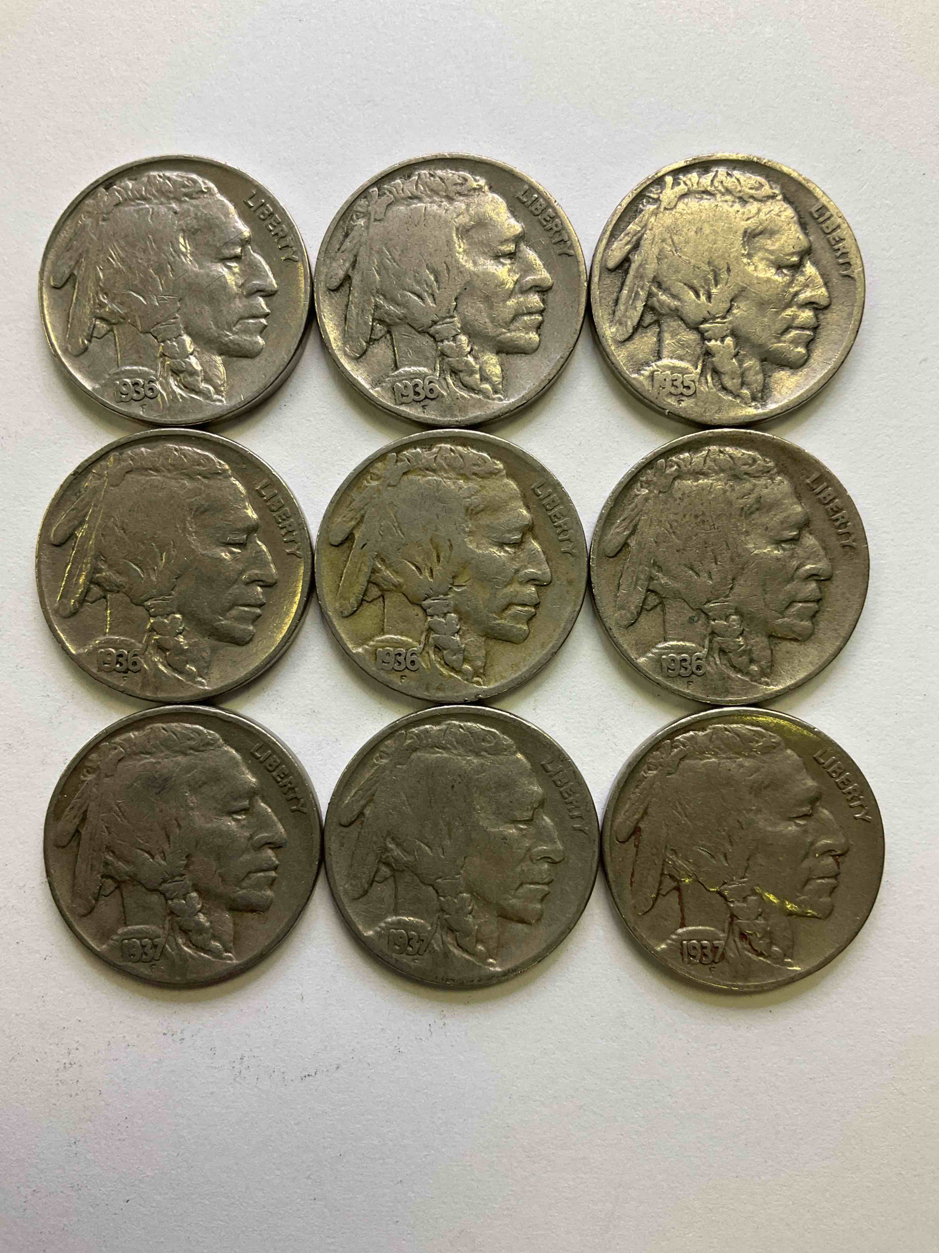 Historic Buffalo Nickels! Indian Head Buffalo Nickels Were Minted From 1913 To 1938 & Have Become A Favorite For Coin Collectors Around The World! Own Pieces Of American History With These Cool Indian Head Buffalo Nickels In Circulated Condition, Most With Visible Dates Which Is Very Rare For Buffalo Nickels!