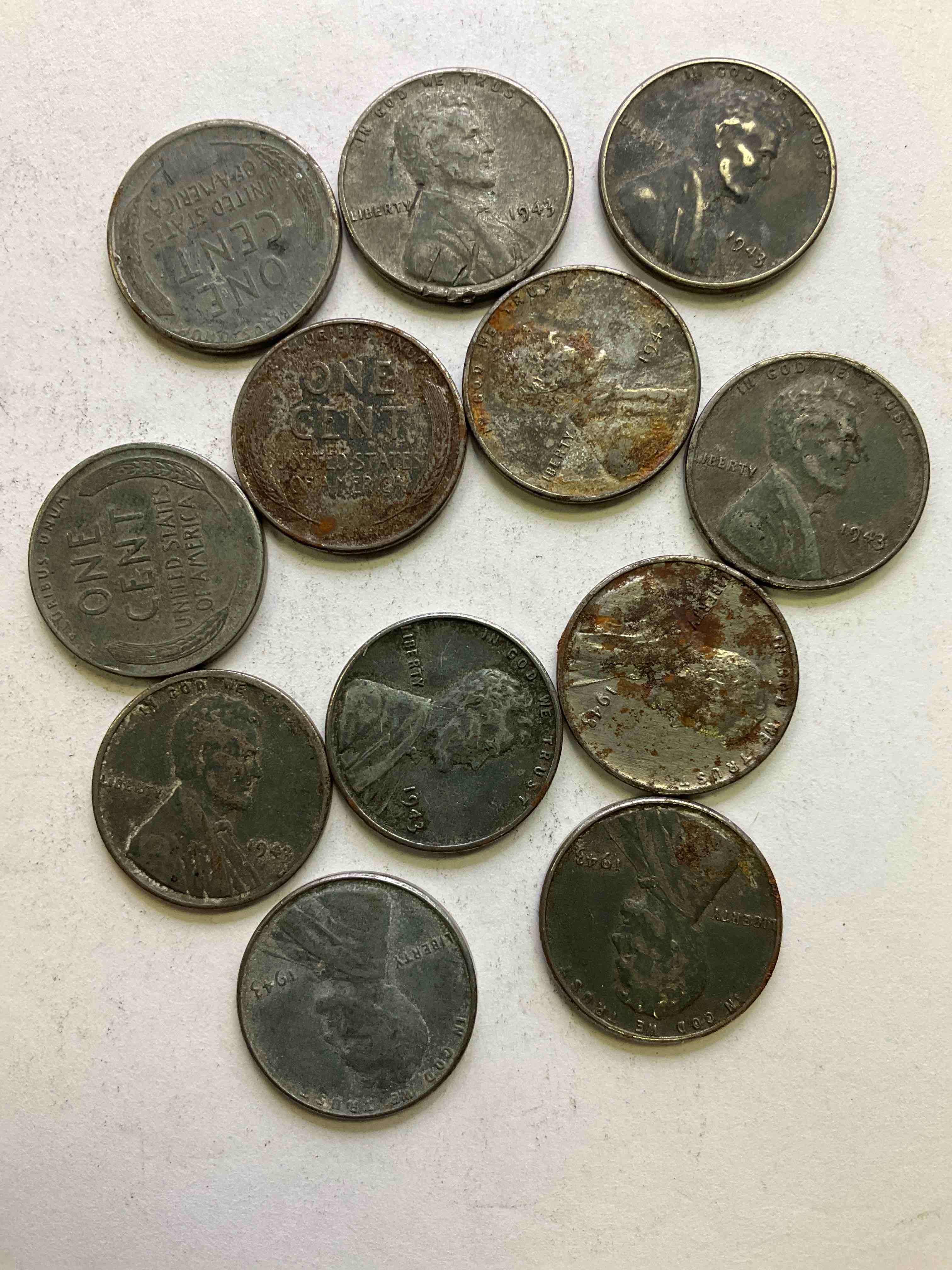 1943 World War Il History! Did You Know That In 1943 Copper Was So Valuable For Making Ammunition That The U.S. Treasury Made Pennies Out Of Steel?! 1943 STEEL Pennies Have Become Valuable, Rare Collector Items! Up For Auction Are Rare WWII Steel Pennies Appearing Circulated. Own Pieces Of World War II History That Are An Awesome Investment!
