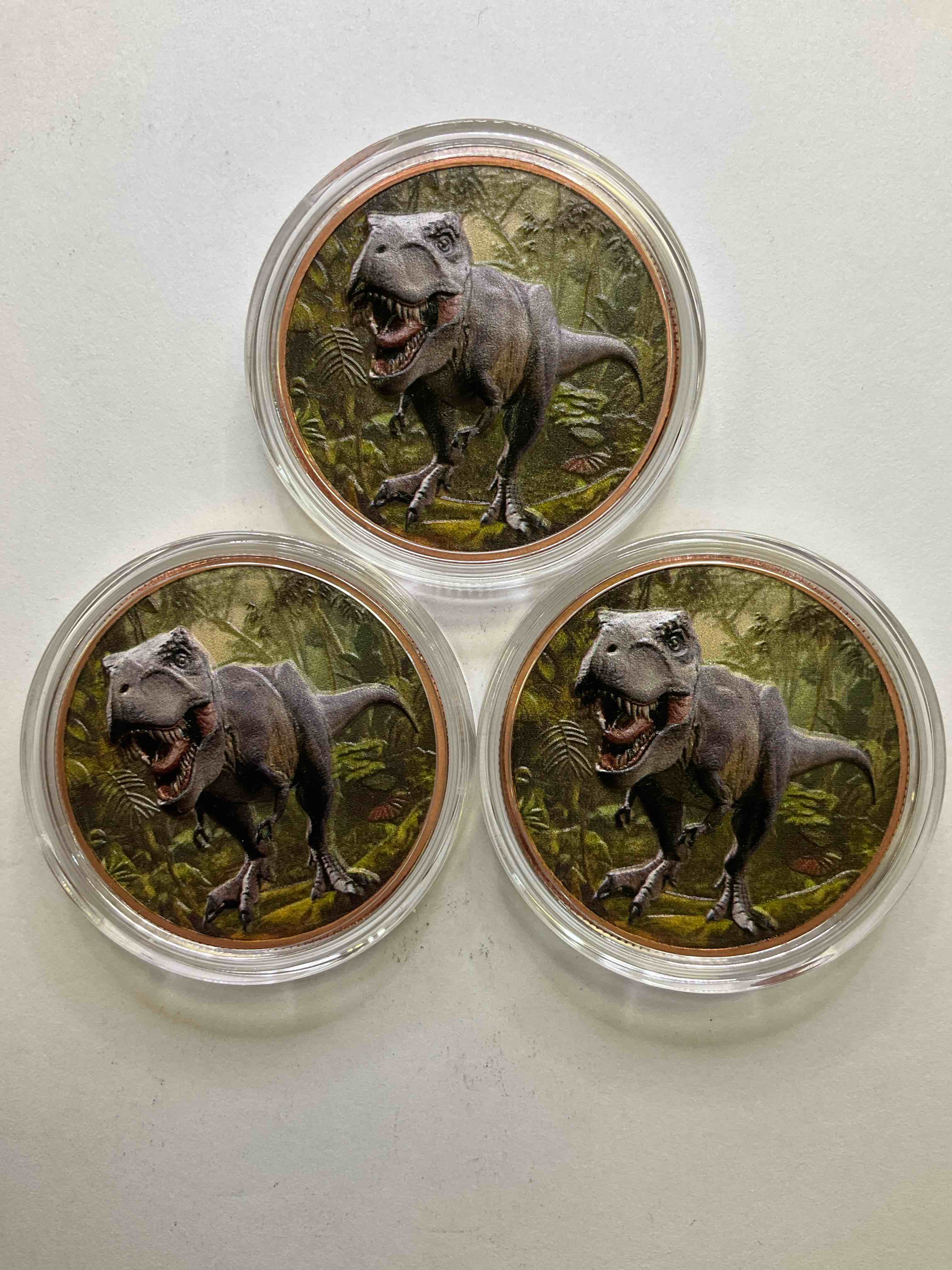 Pure Copper Large Coins! One Ounce Pure Copper Colored TREX Coin, Brand New In Excellent Condition. 1.5" Diameter. Pure Copper! 3D TREX Edition!
