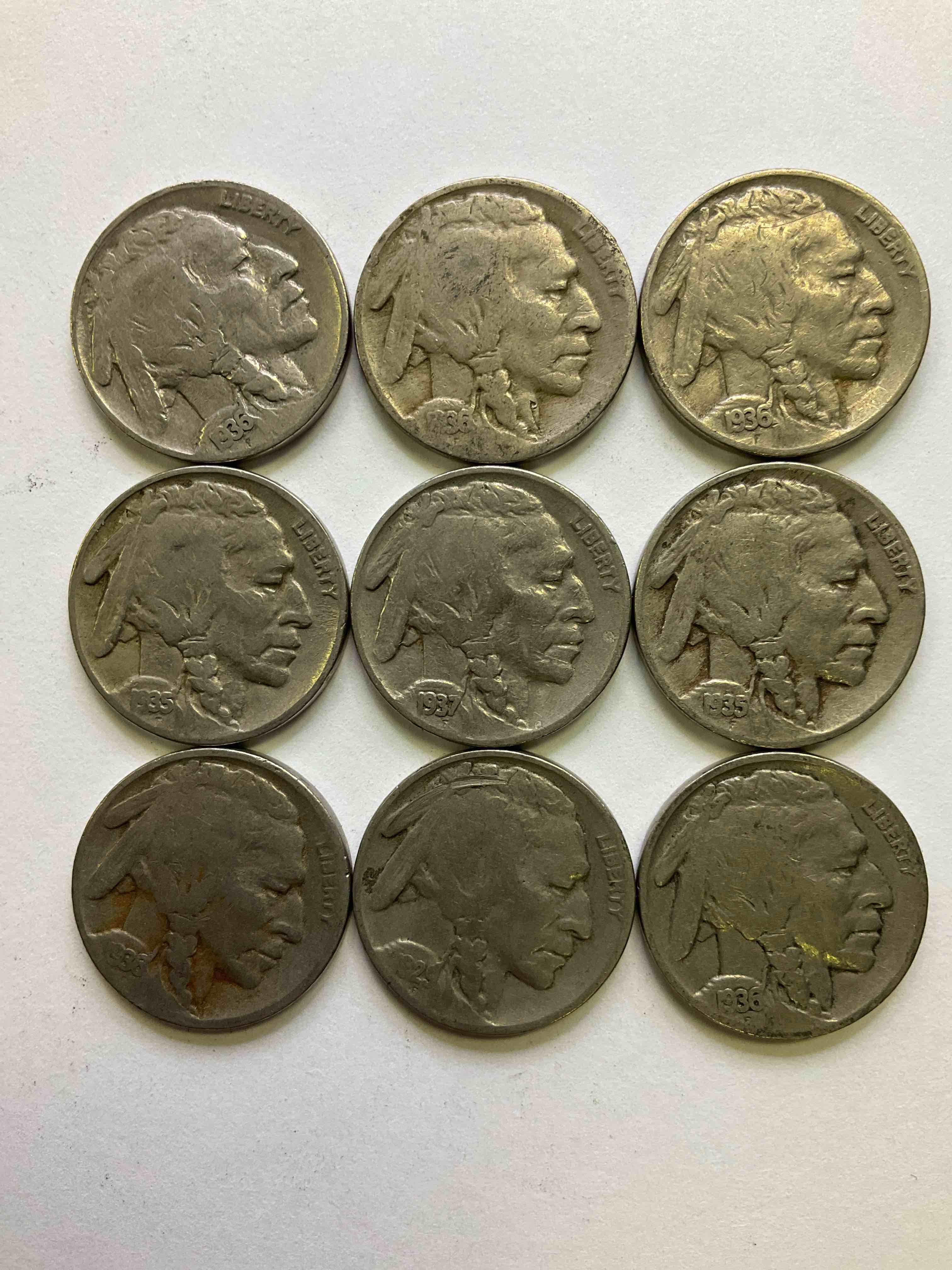 Historic Buffalo Nickels! Indian Head Buffalo Nickels Were Minted From 1913 To 1938 & Have Become A Favorite For Coin Collectors Around The World! Own Pieces Of American History With These Cool Indian Head Buffalo Nickels In Circulated Condition, Most With Visible Dates Which Is Very Rare For Buffalo Nickels!