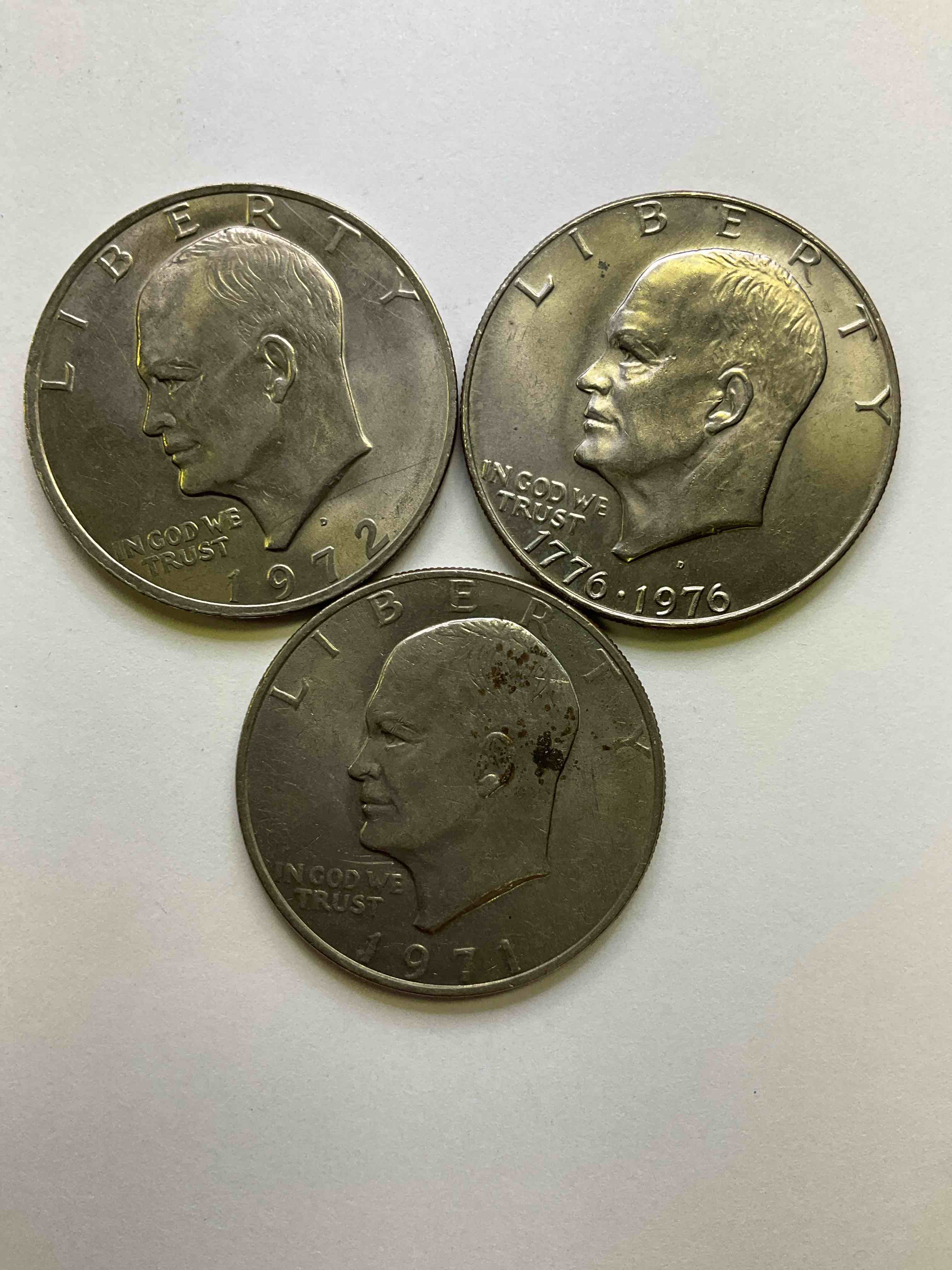 Brilliant Bicentennial Eisenhower Dollar Coins! These Striking, Large U.S. Coins Were Minted From 1971-1978. Here Are Gorgeous Examples Of “Ike" Dollars From 1976 & More! These Coins Have Become Immensely Popular With Collectors & Some Have Great Toning!