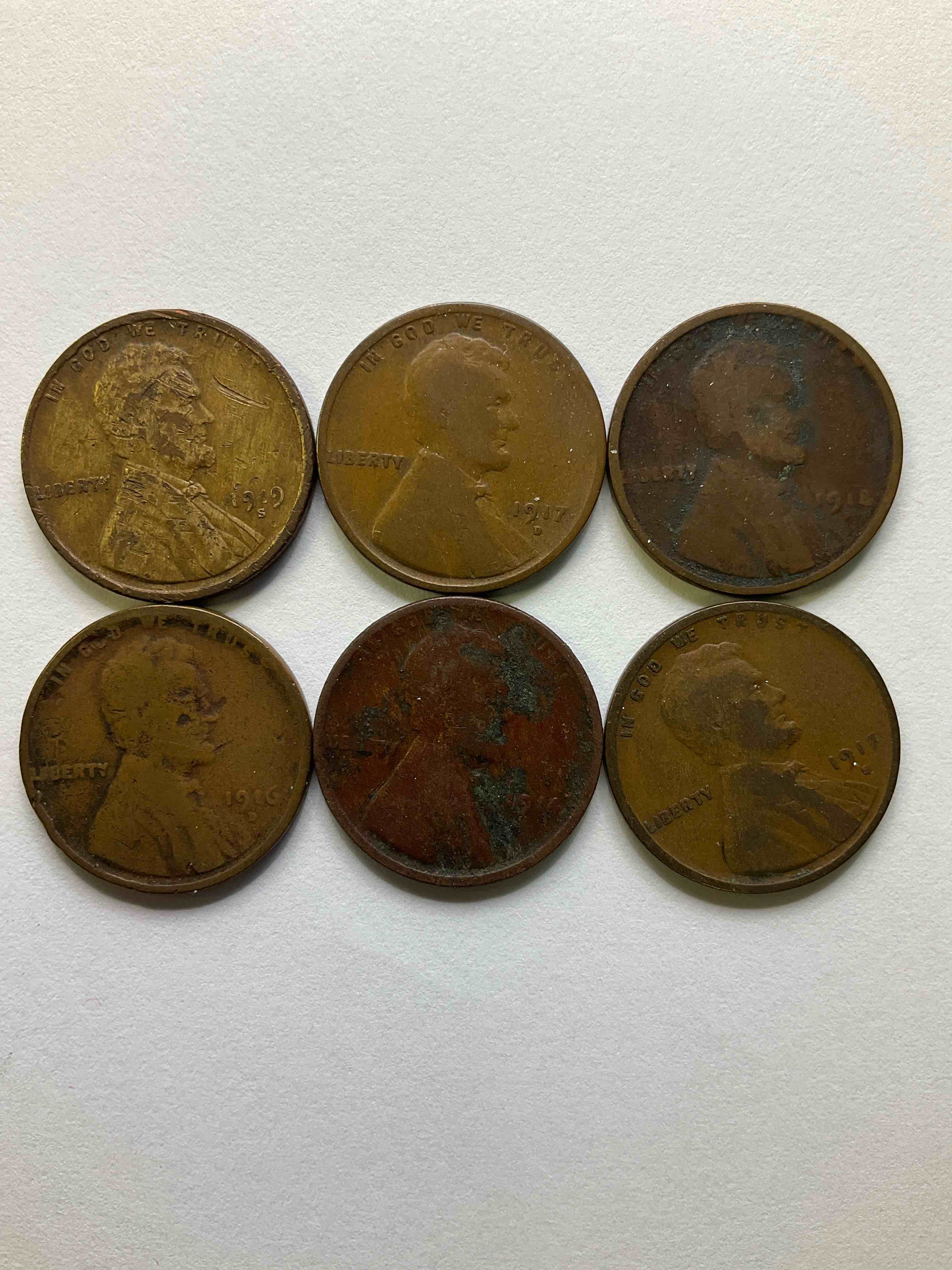 World War One Era Coin Collection! Check Out This Amazing WWi Coin Collection Of Six U.S. Penny Coins With All Coins Spanning The WW1 Era Years Of 1914-1919!Many Dates Very Hard To Find With Low Mintage! Very Hard To Collect! WWl Buffs Rejoice!